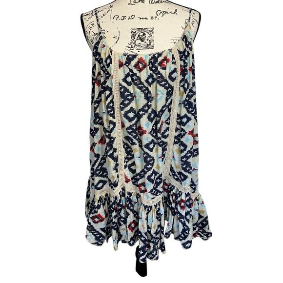 Solito Multicolor Bohemian Printed Embroidered Slip Casual Summer Dress, M - Picture 1 of 10